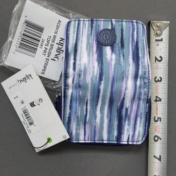 Kipling Striped Blue and Purple Wallet NWT - Picture 1 of 3